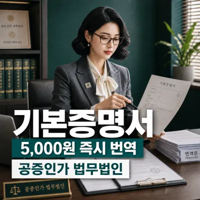 기본증명서 번역 예시 이미지