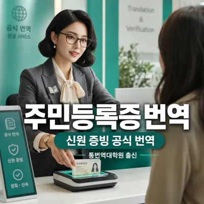주민등록증 번역 예시 이미지
