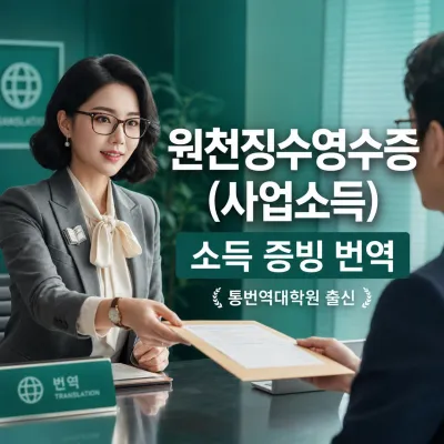 원천징수영수증 (사업소득) 번역 예시 이미지